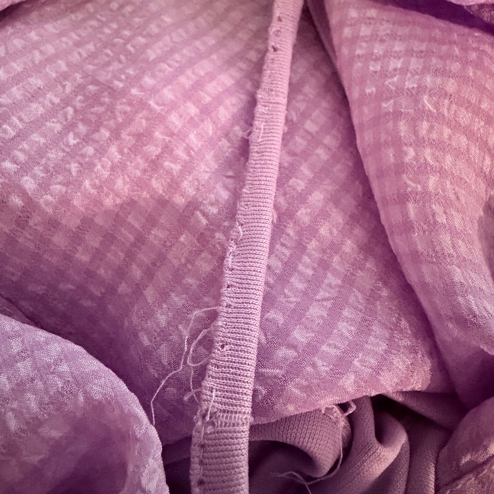 BCX Y2K Women's Lavender Ruffled Gingham Sleeveless Career Office Work Top Small - Picture 14 of 16